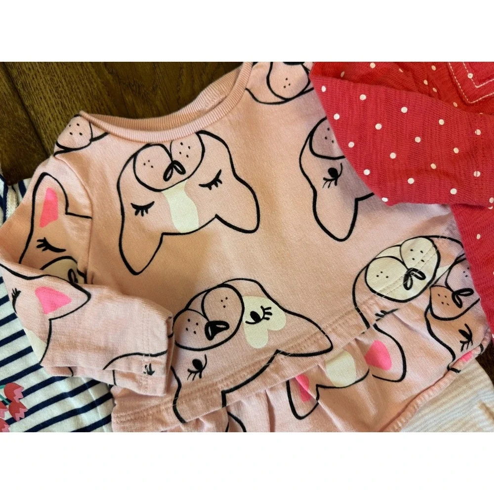 Baby Girl Outfits 3 Months Pants Long Sleeved Shirts Clothes Lot Dog Love You - Picture 5 of 12